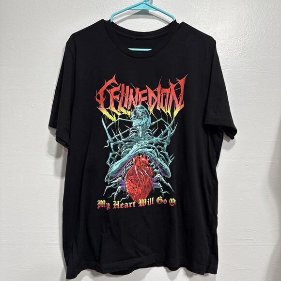 Celine Dion My Heart Will Go On Heavy Metal T-Shirt Mens Size L/XL Black Tee - Picture 1 of 7